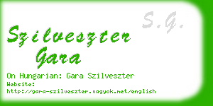 szilveszter gara business card